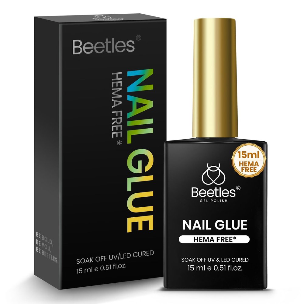 Beetles 15ml HEMA-Free Nail Glue Gel, TPO Free UV Nail Glue for Acrylic Nails Tips, Super Strong for Extensions, Skin-Friendly DIY Gel, U V Light Required