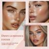 Clear Dewy Marble Highlighter Stick 15g/0.53fl.Oz, Highlighters Makeup Stick for Face and Body, Micro Pearls & Shimmer Glow, Buildable Color for All Day, Vegan & Cruelty-Free, Pink Silver view 4