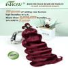 ISHOW Raw Human Hair Bundles, 100% Unprocessed Virgin Human Hair, 15A Body Wave Premium Quality Bundles Producer, 12 14 16 Inch 3 Bundles, Long Lasting, Red Burgundy Color 99J view 2