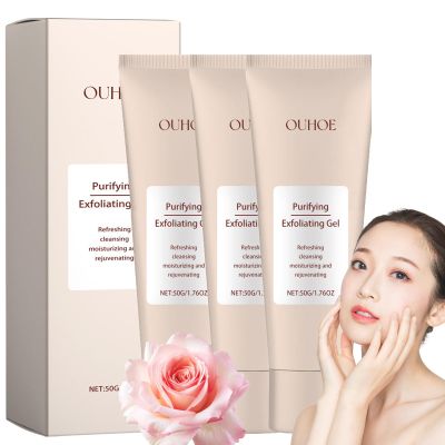 Ouhoe Purifying Exfoliating Gel, New Ouhoe Purifying Exfoliating Moisturizing Gel, Moisturizing, Gentle, Non-Greasy, Cleansing Peeling Cream, Cleans Dirt & Oils for the Whole Body (3pc, 1.76oz)