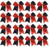 16 PCS Large Glitter Red Black Cheer Hair Bows, Shiny Cheerleading Bows Ponytail Holder for Cheerleader Girls Softball Sports and Christmas Tree Decor (Red Black) view 1