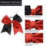 16 PCS Large Glitter Red Black Cheer Hair Bows, Shiny Cheerleading Bows Ponytail Holder for Cheerleader Girls Softball Sports and Christmas Tree Decor (Red Black) view 4
