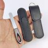 1 Pack Stainless Steel Metal Nail File with Double Sided Grit - Portable, Travel-Friendly with Leather Case (1 Pack Gunmetal/Black) view 4