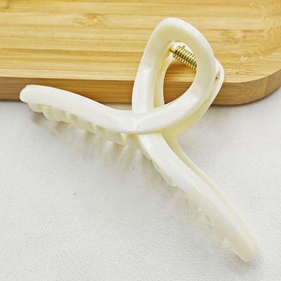 1 pieces of women's girls' hair clip, beige large claw clip, ponytail hair clip, fashionable hair accessory gift (4.33IN)
