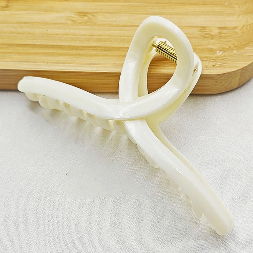 1 pieces of women's girls' hair clip, beige large claw clip, ponytail hair clip, fashionable hair accessory gift (4.33IN)
