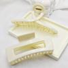 1 pieces of women's girls' hair clip, beige large claw clip, ponytail hair clip, fashionable hair accessory gift (4.33IN) view 4
