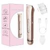 for Sensitive Skin & Travel: 2-in-1 Electric Shaver & Trimmer for Women, Painless & Waterproof for Shower. Bikini, Face, Body Safe with Hypoallergenic Blades (Gold) view 1