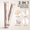 for Sensitive Skin & Travel: 2-in-1 Electric Shaver & Trimmer for Women, Painless & Waterproof for Shower. Bikini, Face, Body Safe with Hypoallergenic Blades (Gold) view 4