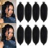 Bob Marley Hair 12 Inch Springy Afro Twist Hair Soft Afro Kinky Bulk Hair Bob Marley Twist Braiding Hair for Crochet Faux Locs Pre Fluffed Spring Twist Hair Extensions (Black, 12 inch (Pack of 8)) view 1