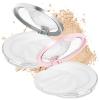 Nogeqi 2 Pcs Loose Powder Container with Puff Refillable Plastic Empty Travel Compact with Mirror Portable Empty Makeup Powder Container Loose Compact Case (Pink Silver) view 1