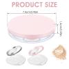 Nogeqi 2 Pcs Loose Powder Container with Puff Refillable Plastic Empty Travel Compact with Mirror Portable Empty Makeup Powder Container Loose Compact Case (Pink Silver) view 2