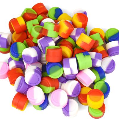 240 Pcs 2 ml Silicone Wax Containers Non-stick Silicone Wax Containers Multi Use Storage Jars Oil Concentrate Bottles for Home Kitchen Travel, Randomly mix colorsNon-stick Jars