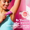 Bikini Trimmer for Women - IPX7 Waterproof Pubic Hair Remover for Shower & Travel, 3-in-1 Bikini Trimmer with Body/Round/Curved Heads, Hypoallergenic Foil & Ceramic Blades, Self-Care Gifts for Her view 2