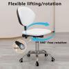 360 Swivel Rolling Saddle Stools,Saddle Chairs Support Ergonomic,for Salon Clinic Lab Office Home Studio Kitchen Dining(B) view 4