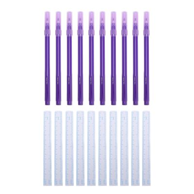 Fine Skin Marker Set with Ruler, Quick Drying Erasable Skin Scribes for Salon Designs, 10ml Purple Body (1.0mm)