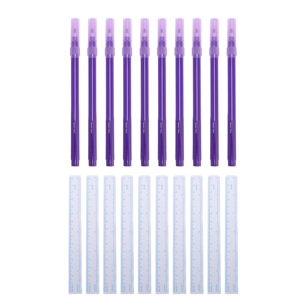 Fine Skin Marker Set with Ruler, Quick Drying Erasable Skin Scribes for Salon Designs, 10ml Purple Body (1.0mm)