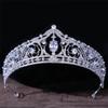 Women's Crystal Crown Hair Accessories Tiara Wedding Rhinestone Bridal Silver Color Crown Hair Jewelry silver white8 view 1