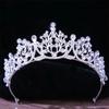 Women's Crystal Crown Hair Accessories Tiara Wedding Rhinestone Bridal Silver Color Crown Hair Jewelry silver white8 view 2
