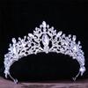 Women's Crystal Crown Hair Accessories Tiara Wedding Rhinestone Bridal Silver Color Crown Hair Jewelry silver white8 view 3