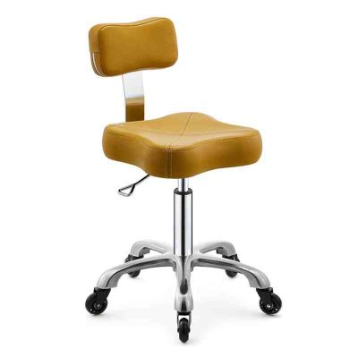 Adjustable Rolling Stool,Swivel Saddle Stool with Wheels,Chairs Support Ergonomic for Salon Clinic Lab Office Home Studio(with backrest 1)