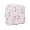 AMZMA Small Floral Quilted Makeup Bag, Coquette Aesthetic Travel Toiletry Organizer for Women, Lightweight Cotton Cosmetic Pouch view 1