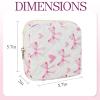 AMZMA Small Floral Quilted Makeup Bag, Coquette Aesthetic Travel Toiletry Organizer for Women, Lightweight Cotton Cosmetic Pouch view 2