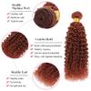 P33/350 Bundle Highlight Ginger Brown Kinky Curly Human Hair Bundles Ombre Brown 3 Bundles 24 26 28 Inch Two Tone Color 33 Copper Red Mixed With Orange Bundle view 3