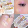 8 Colors Highlighters Makeup Palette For Face Highlighters & Luminizers Profesional Gold Highlighter Cheek Diamond Shimmer Glitter Contour Bronzer And Eyeshadow Palette view 2