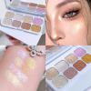 8 Colors Highlighters Makeup Palette For Face Highlighters & Luminizers Profesional Gold Highlighter Cheek Diamond Shimmer Glitter Contour Bronzer And Eyeshadow Palette view 4