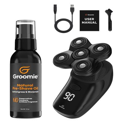 Groomie BaldiePro Head Grooming Starter Kit with Pre-Shave Oil