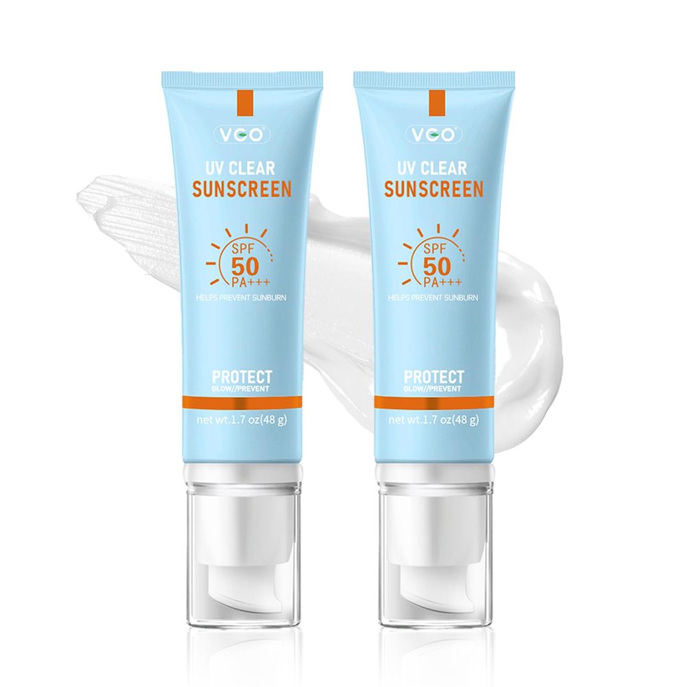 VGO Mineral Sunscreen for Face, Reef Safe Sunscreen, Oil-Free Face Moisturizer with SPF 50, Broad-Spectrum UVA/UVB Protection, Lightweight, Non-Comedogenic, Travel Size (2 pack)