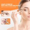 VG VOGCREST Eyebrow Facial Trimmer: 2 in1 Rechargeable Facial Hair Removal and Eyebrow Shaver - Face Lips Body Painless Razor with Built-in LED Light (Orange) view 4