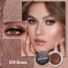 Erinde Shimmer Cream Eyeshadow, Highlighter Creme Eye Shadow Palette, Waterproof Long Lasting, Soft Shimmer Glitter Eye Brightener Makeup,Vegan & Cruelty, 07 Brown view 2