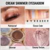 Erinde Shimmer Cream Eyeshadow, Highlighter Creme Eye Shadow Palette, Waterproof Long Lasting, Soft Shimmer Glitter Eye Brightener Makeup,Vegan & Cruelty, 07 Brown view 4