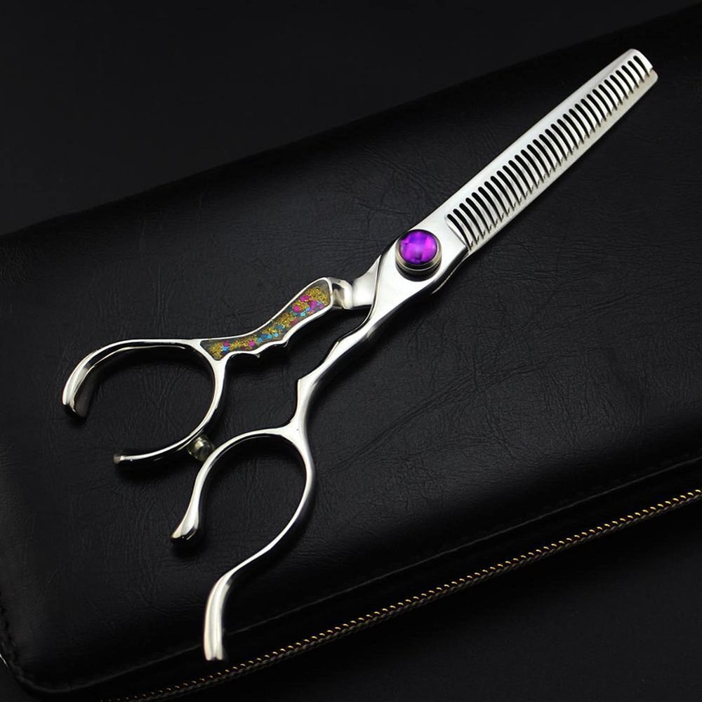 440C 6" 5.5" hairdressing scissor Barber Hairderssing Scissors Cutting Thinning Shears notched handle 440C 6 inch 5.5 inch hairdressing scissors notched handle Size 6 inches (Inch)