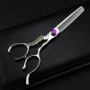 440C 6" 5.5" hairdressing scissor Barber Hairderssing Scissors Cutting Thinning Shears notched handle 440C 6 inch 5.5 inch hairdressing scissors notched handle Size 6 inches (Inch) view 1