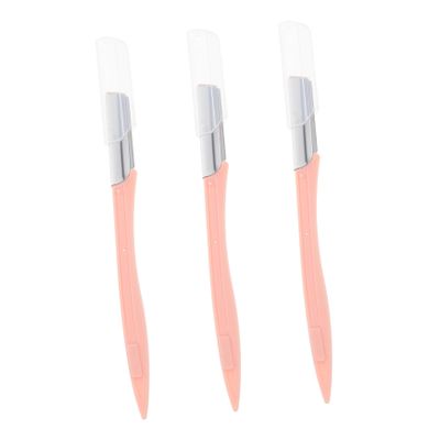 BATHVEVE 3pcs Pink Eyebrow Razors for Women Face Trimmer Compact and Skin-Friendly Grooming Tool for Precise Eyebrow Shaping and Touch-ups