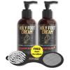 Derm Dude Holy Foot Repair Set | 2x Foot Creams plus 4-in-1 Foot Scrubber Repair Tool | W/All-Natural DeoPlex for Odor Control - Strawberry view 1