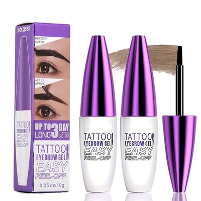 2Pcs Light Brown Peel Off Brow Tint Gel - Waterproof & Sweatproof Tattoo Effect, Transfer-Resistant Multi-Day Wear, All Skin Types Mothers Day Gift Set