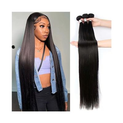 Bundles 10-40 Inch Long Straight Hair Bundles 3 Pcs Bone Straight Human Hair Bundles Natural Black Remy Hair Extensions Hair Weft(34 36 38)