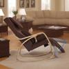 aphrophina Full Massage Function Air Pressure Comfortable Relax Rocking Chair, Lounge Chair with Cotton Fabric Cushion, Brown view 2