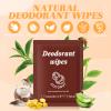 twoworld 50 Travel Deodorant Wipes Individually Wrapped Bulk Body Wipes view 2