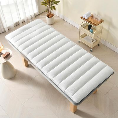 LDLCYCN White,180 * 60cm, 5Cm Latex Foam Massage Bed Mattress Topper with Removable Cover Foldable Beauty Salon Mattress Lash Bed Topper Spa Bed Mattress Non-Slip Lash Bed Cushion Square Head
