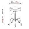 Industrial Style Rolling Stool with Wheels,Round Swivel Stool Chair Leather Padded Seat,380Lbs Capacity,Adjustable Work Stool Hydraulic Stool for Home Office Shop Spa Sal, view 3