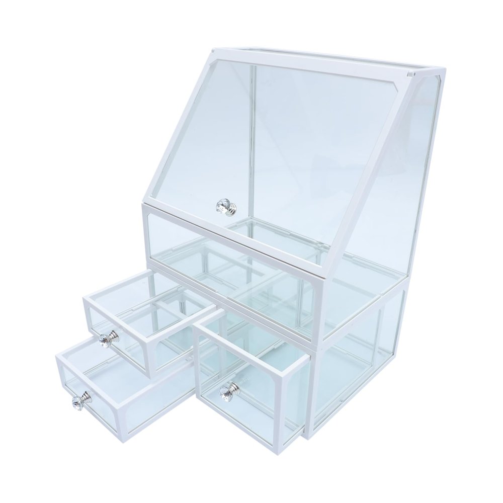 Alipis Large Capacity Makeup Organizer Transparent Cosmetic Storage Station for Efficient Dresser Organization for Brushes Lipsticks and Accessories Space Saving