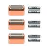 3 pack Professional Replacement Foil and Cutters for BaBylissPRO Barberology Double Foil Shaver, Compatible with BaBylissPRO Barberology FXFS2 ShaverGoldRose Gold view 1