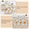 24 PCS Wedding Bridal Hair Combs Pearls Flower Hair Side Comb Bridal Rhinestone Hair Clips Hairpieces Wedding Hairs Accessories for Brides Bridesmaids (Gold) view 2