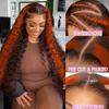 Grace Queen Ginger Orange 9x6 Lace Front Wigs Human Hair Deep Wave Pre Plucked Pre Cut Wear and Go Glueless Wigs Human Hair for Women 9x6 HD Lace Front Curly Human Hair Wig Brazilian Hair 26Inch view 2