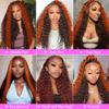 Grace Queen Ginger Orange 9x6 Lace Front Wigs Human Hair Deep Wave Pre Plucked Pre Cut Wear and Go Glueless Wigs Human Hair for Women 9x6 HD Lace Front Curly Human Hair Wig Brazilian Hair 26Inch view 4