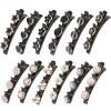 12PCS Sparkling Crystal Stone Braided Hair Clips, Braided Hair Clips for Women and Girls, Shiny Flower Rhinestone Hair Clip, Braided Duckbill Hair Clip With Crystal Hair Accessories for Styling view 1